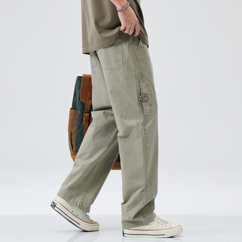 男士直筒裤男休闲裤男款春秋裤子直筒宽松男裤2026新款美式工装裤