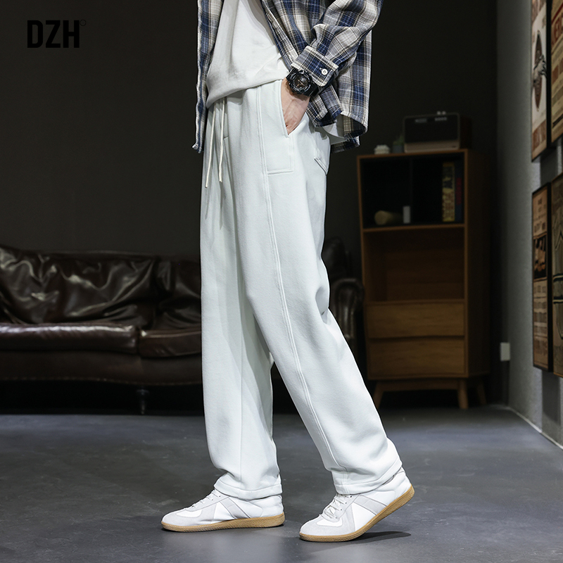 男士秋季直筒卫裤男2025新款春秋款休闲裤子男款垂感阔腿裤运动裤
