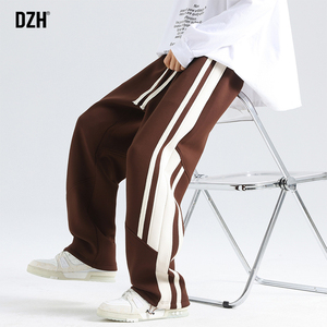 春季男士卫裤宽松阔腿裤直筒裤垂感高级感痞帅男裤子篮球裤运动裤