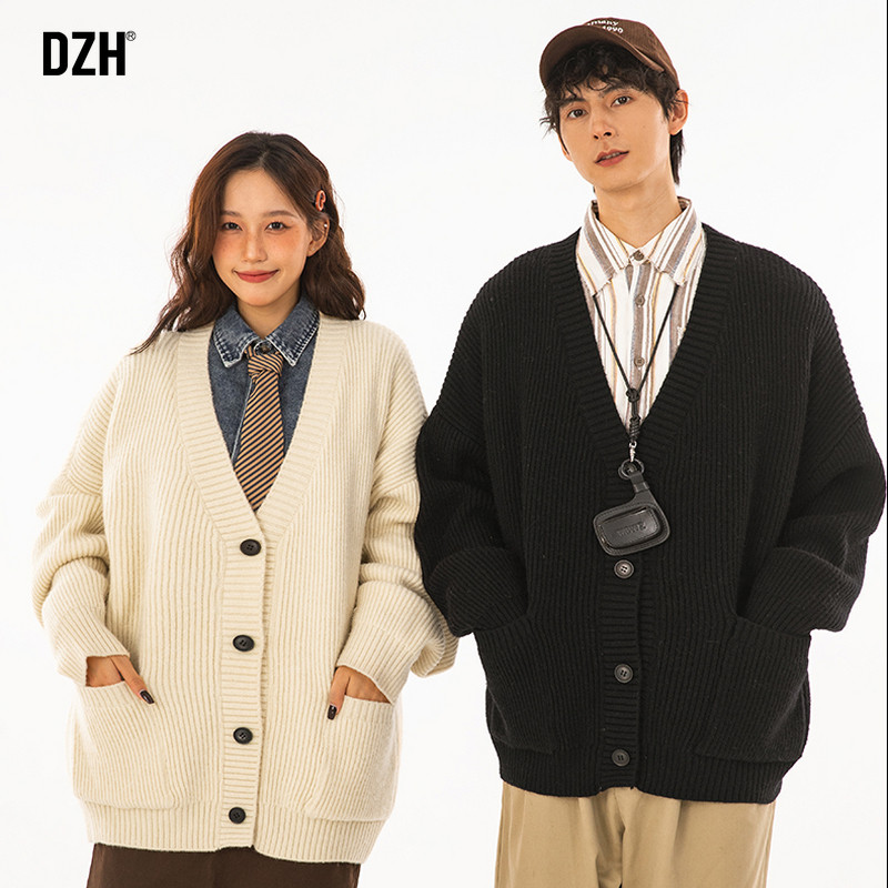 情侣针织衫毛衣男秋冬款开衫针织外套上衣男女同款衣服新款情侣装