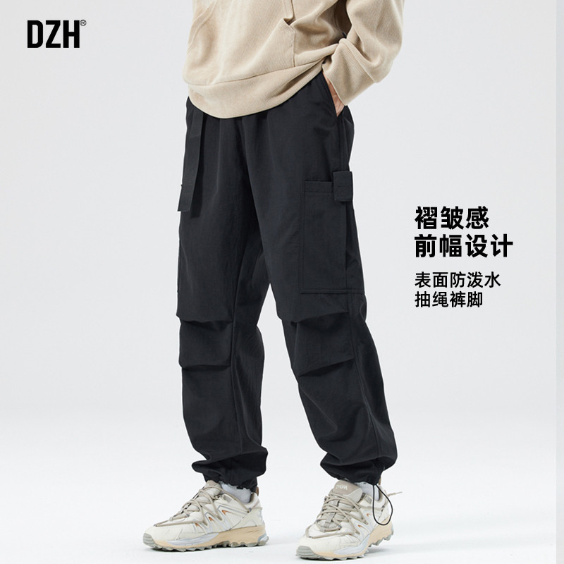 青少年防泼水裤子男款美式高街2026新款休闲工装裤潮牌机能裤百搭