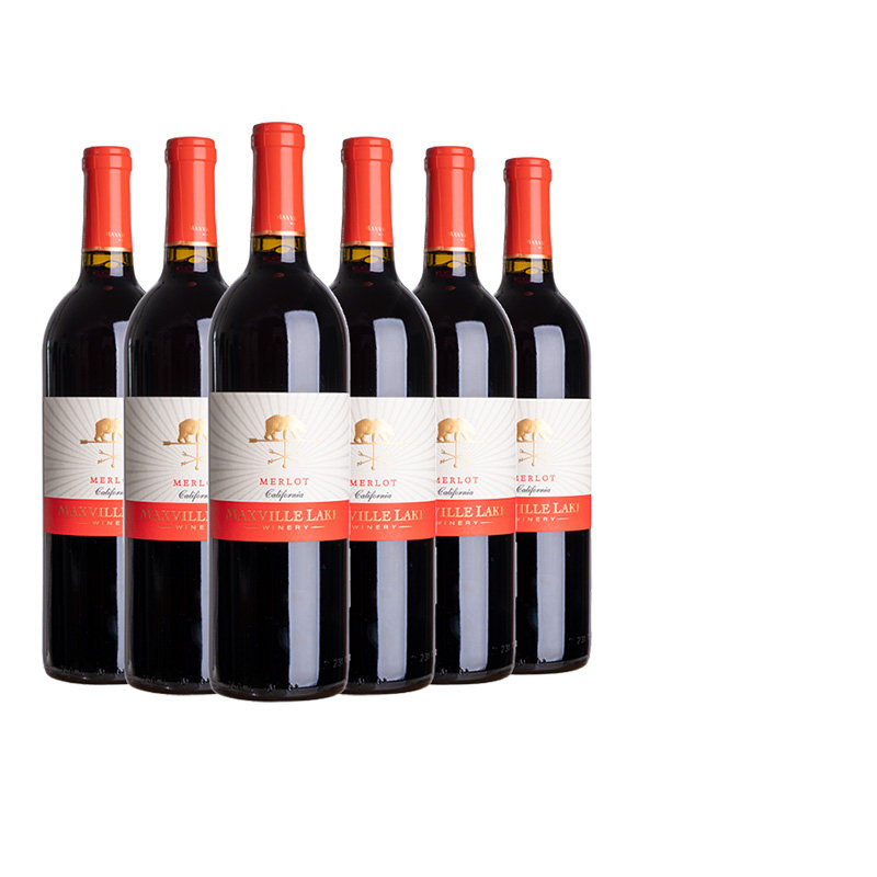 美国马克斯威加州美乐干红葡萄酒750ml进口红酒晚宴低度微醺酒