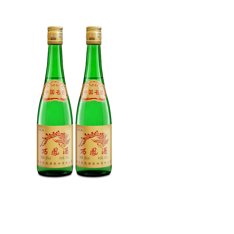 中酒网 西凤55度绿瓶高脖光瓶500ml*2瓶凤香型纯粮食陕西白酒自饮