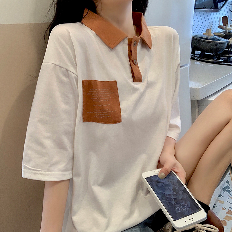 實拍衫短袖恤女潮韓版寬鬆半袖上衣服