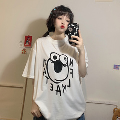 實拍原宿風短袖T恤女夏季寬鬆港味上衣服