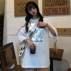 Real shooting summer lovers' short sleeve T-shirt women's loose Korean version