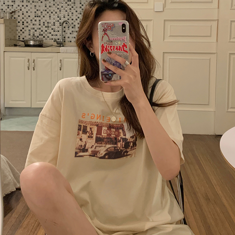 New short sleeve T-shirt for Cotton Retro summer dress