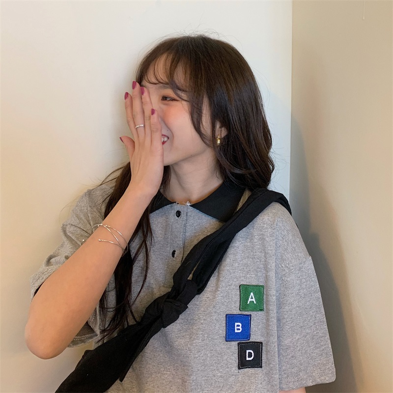 實拍領短袖