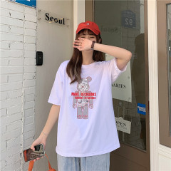 Real shooting summer lovers' short sleeve T-shirt women's loose Korean version