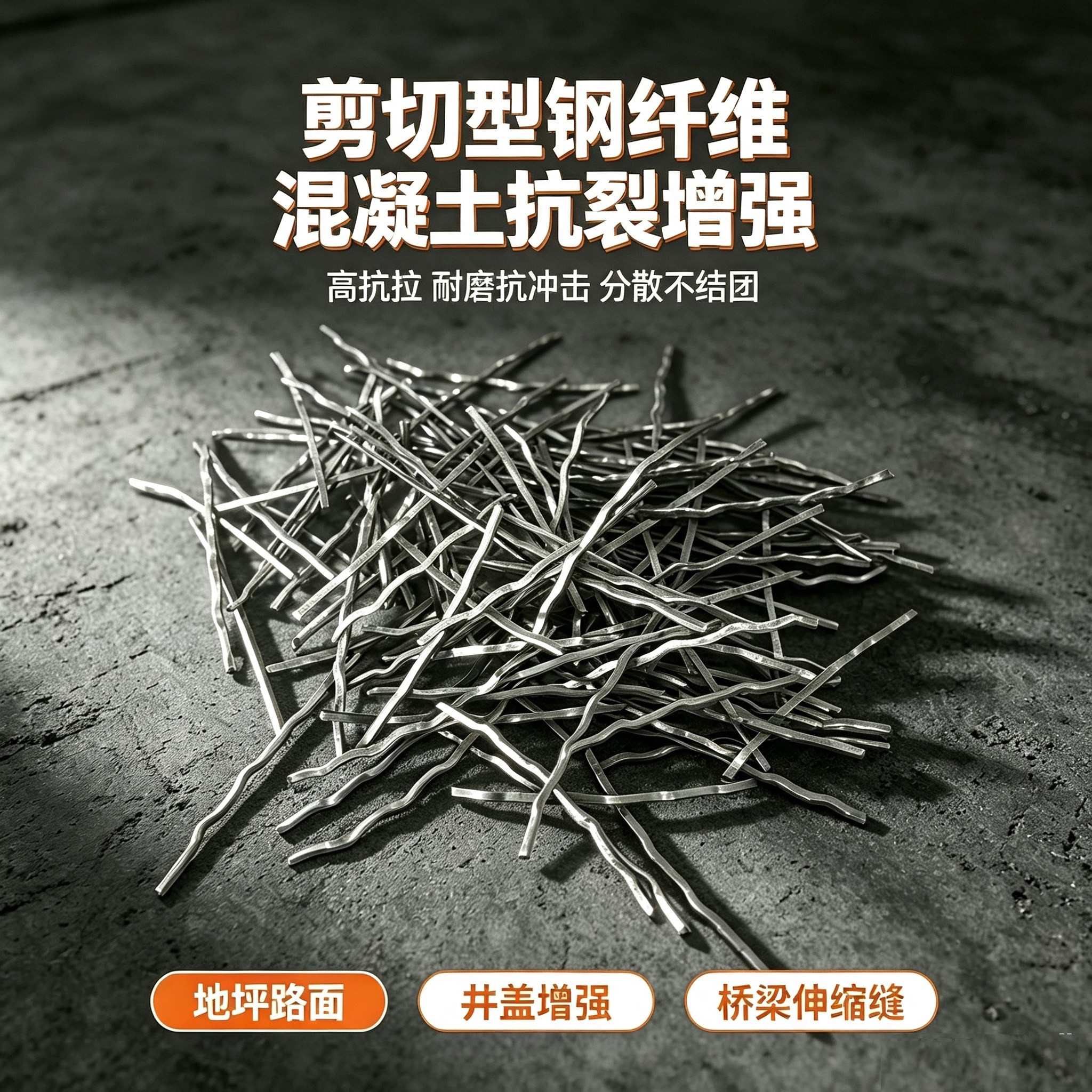 剪切型钢纤维混凝土专用抗裂增强