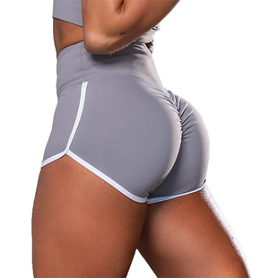 紧身提臀短裤 外贸女士弹力大码 性感纯色高腰健身裤 运动跑步瑜伽裤