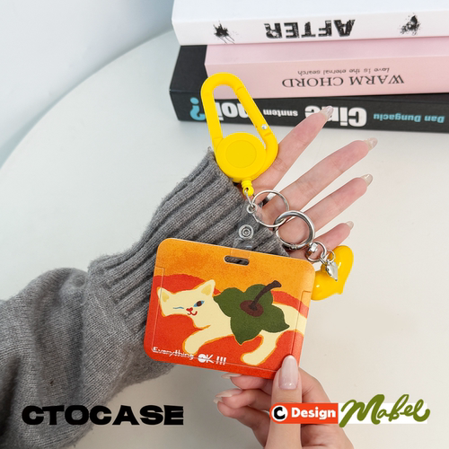 原创【万柿OK】学生校园卡壳身份证件卡套可爱防丢挂扣可伸缩挂件