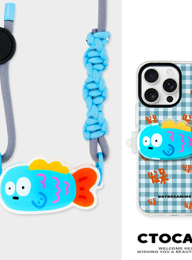 原创【小木鱼】磁吸手机壳适用苹果15ProMax夏日16透明色壳14壳防摔iphone13可背带斜跨挂绳户外可爱贴片背夹