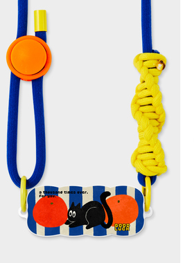 原创【大橘蓝条纹】波浪背夹适用苹果15华为手机壳斜挎防丢手机链