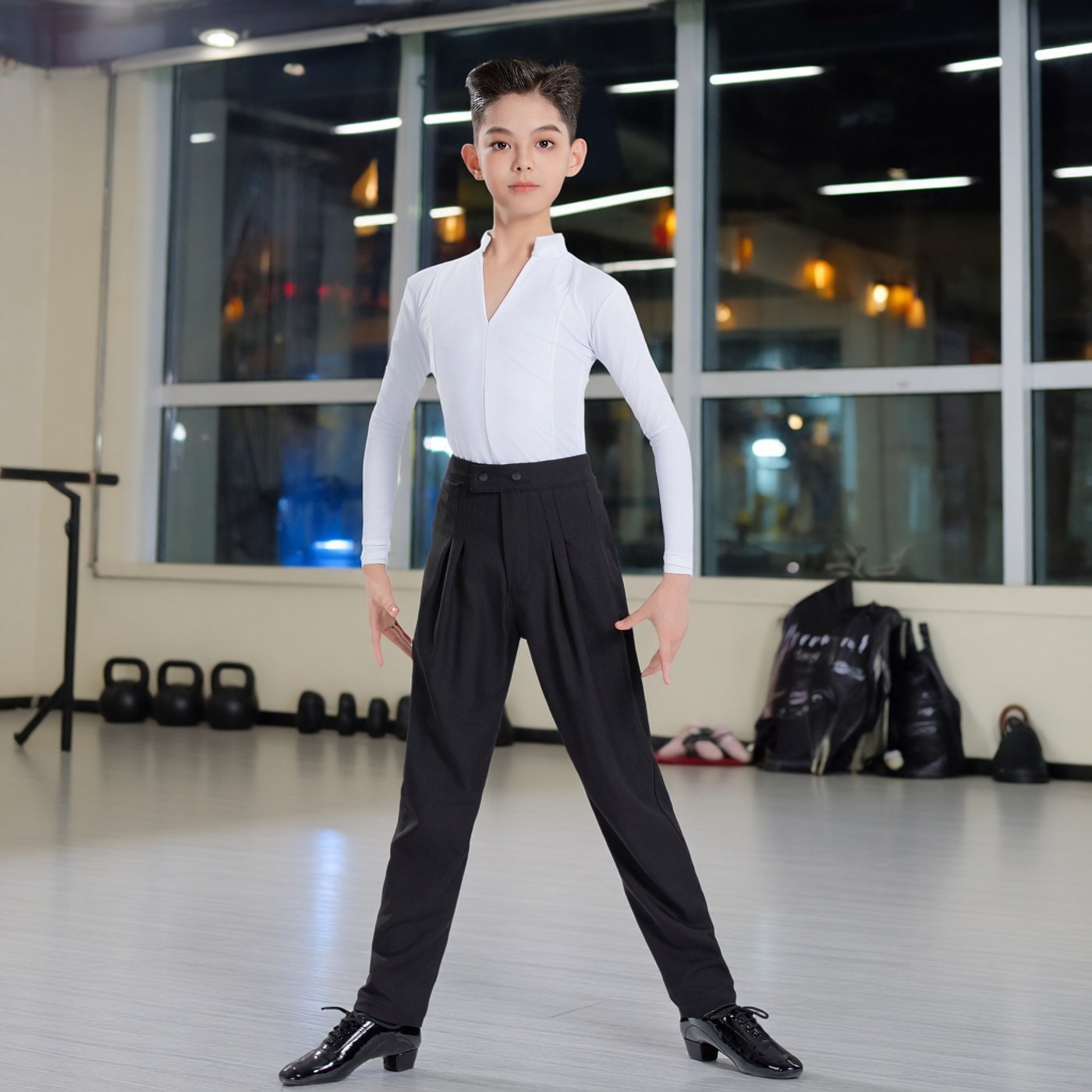 新款男童拉丁舞服演出套装白色长袖秋冬儿童训练服国标专业考级黑,运动/瑜伽/健身/球迷用品,拉丁舞练习套装,淘宝优惠券,粉丝福利购,淘宝优惠卷