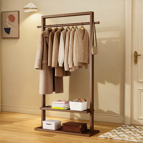全实木落地挂衣架家用立式衣帽架