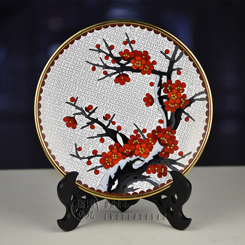 北京景泰蓝花盘摆件铜胎掐丝盘子