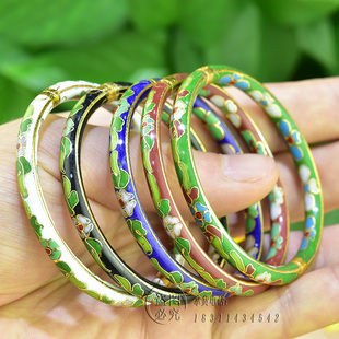 七八十年代老货北京景泰蓝儿童手镯铜胎掐丝珐琅小孩手环女童镯子
