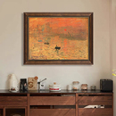 走廊横版 饰画莫奈挂画日出印象复古油画欧式 壁画卧室画 客厅装 美式