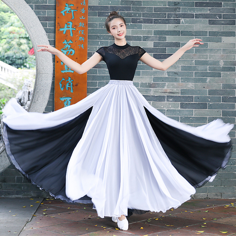 古典舞蹈服装720度大摆裙表演服