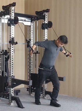 REP商用多功能深蹲架卧推架史密斯机双飞鸟综合训练架不锈钢立柱