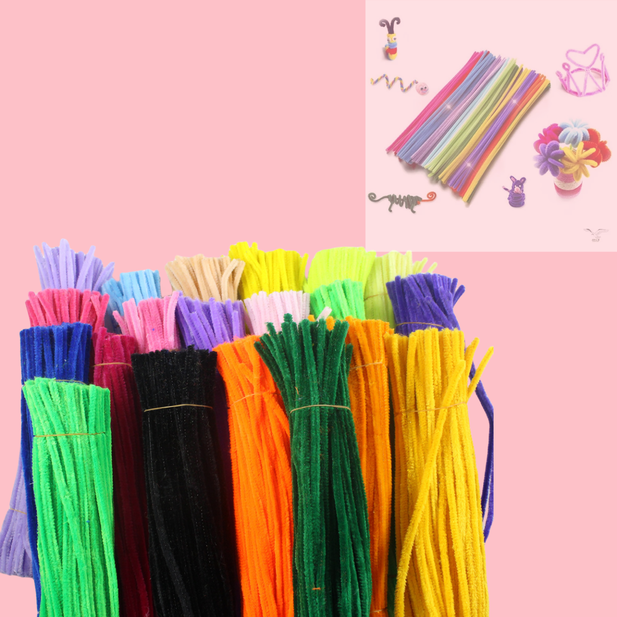 扭扭棒毛根条彩色毛条diy手工材