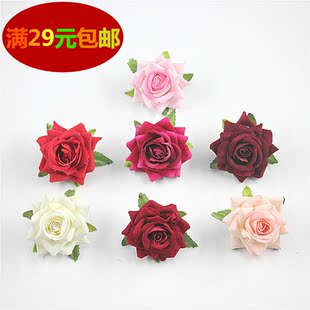DIY仿真工藝絨布玫瑰新娘花頭婚慶擺飾裝 飾花朵絹花胸花拱門花飾