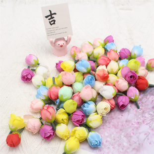 花環(huán)胸花裝 仿真玫瑰小小花苞 絹花假花 diy手工頭飾簪花配件 飾