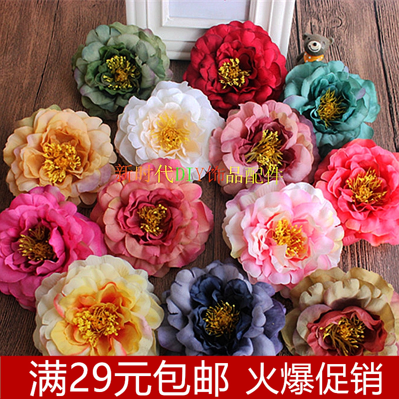 仿真花牡丹花朵 欧式油画 客厅绢花 假花花艺装饰花 玫瑰花图片