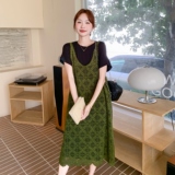 温柔慵懒风罩衫裙套装女2025夏季新款时尚气质设计感T恤裙两件套，女装套装/套裙，2C066