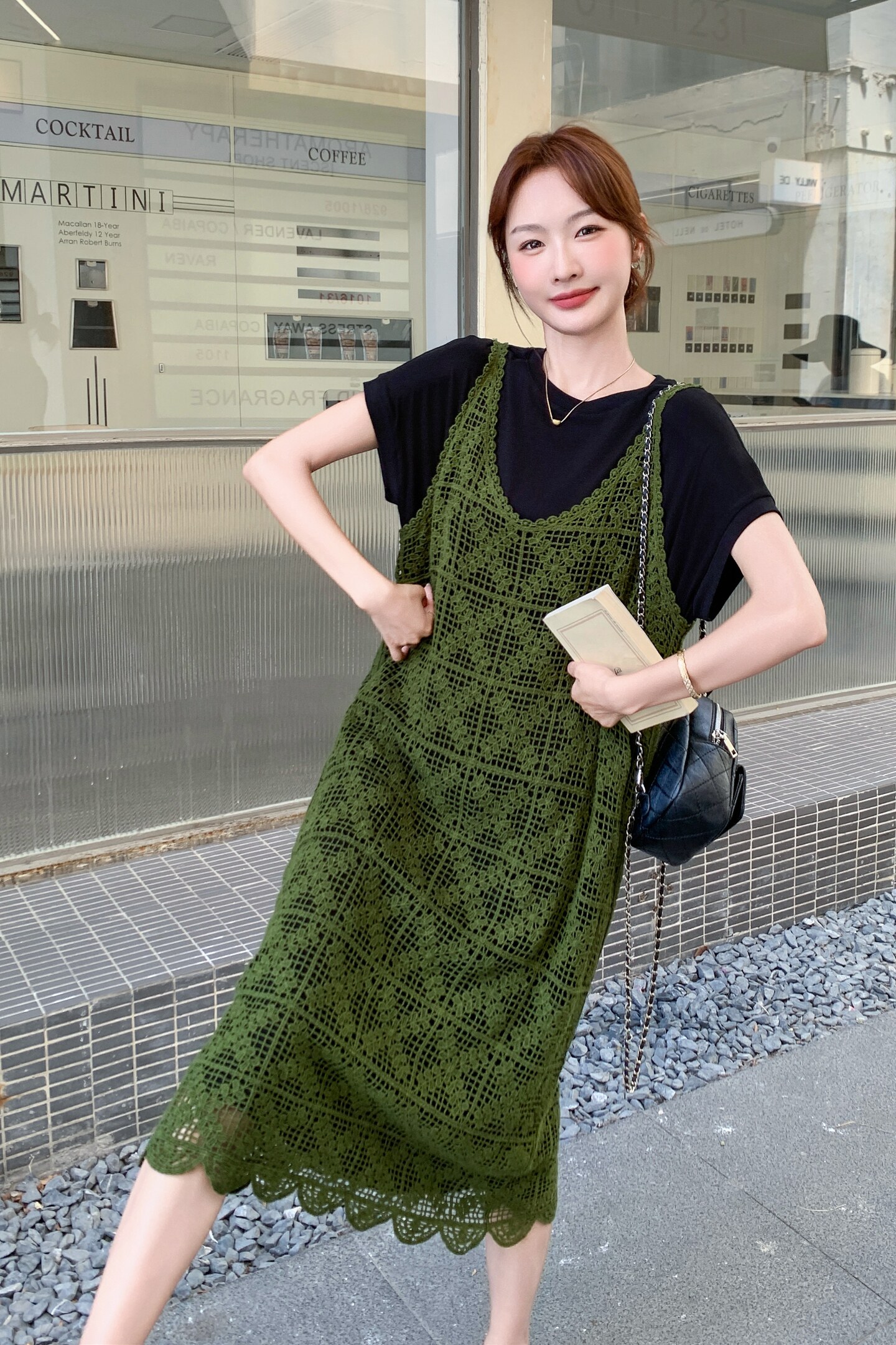 温柔慵懒风罩衫裙套装女2025夏季新款时尚气质设计感T恤裙两件套,女装套装/套裙,2C066
