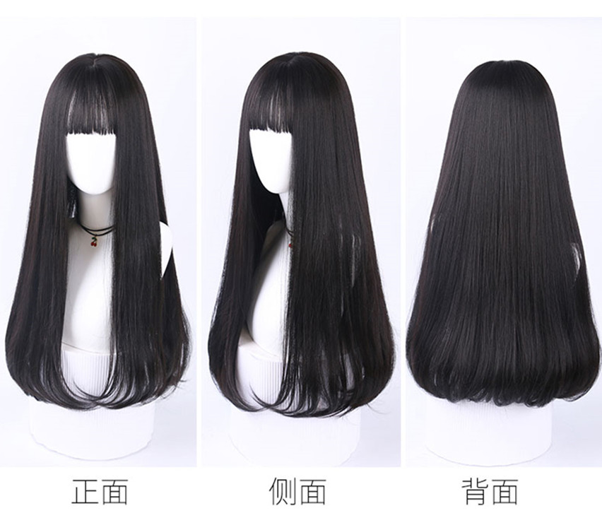 清库存古风假发女长发全头套式网红自然黑长直齐刘海古装假发