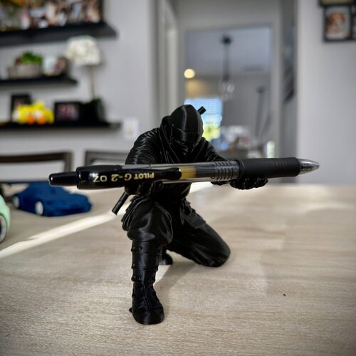 3d打印网红黑色忍者摆件笔架文具收纳笔筒个性创意桌搭装饰jy