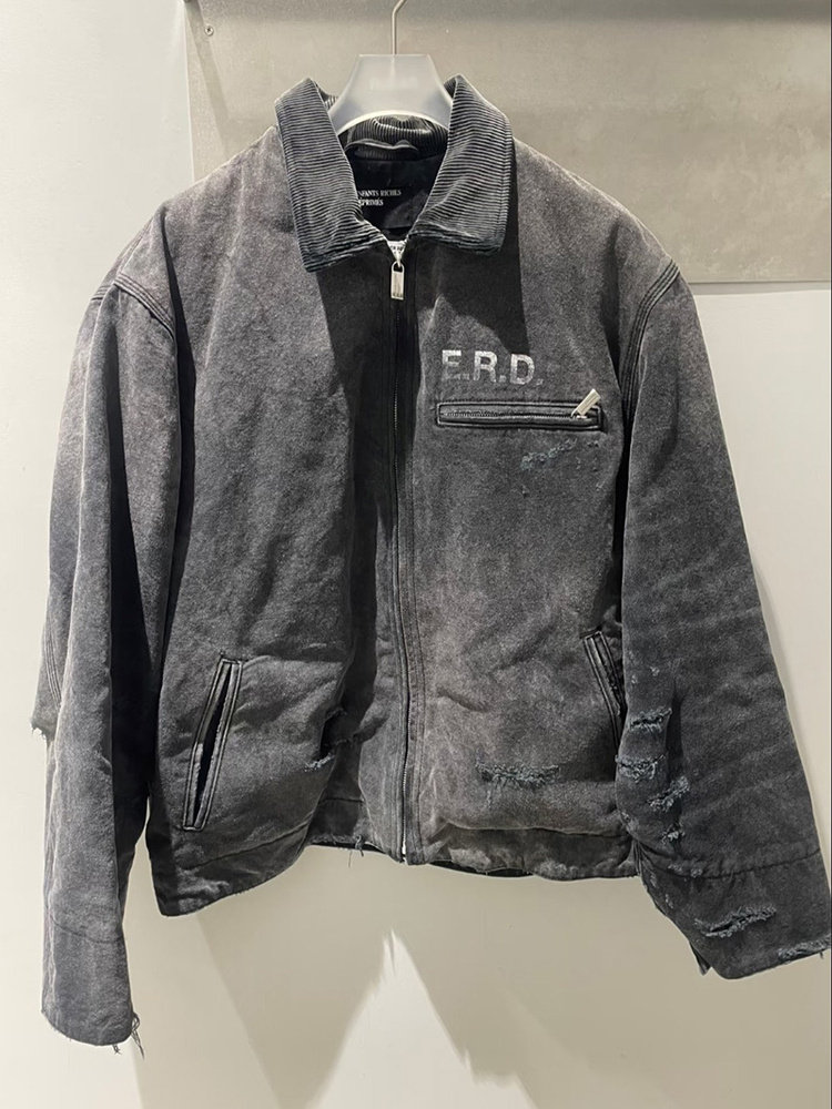 thumbnail for Erd Melancholic Rich Second-Generation Woman Face Blanket Carhartt Work Jacket Distressed Denim Jacket Unisex Trendy