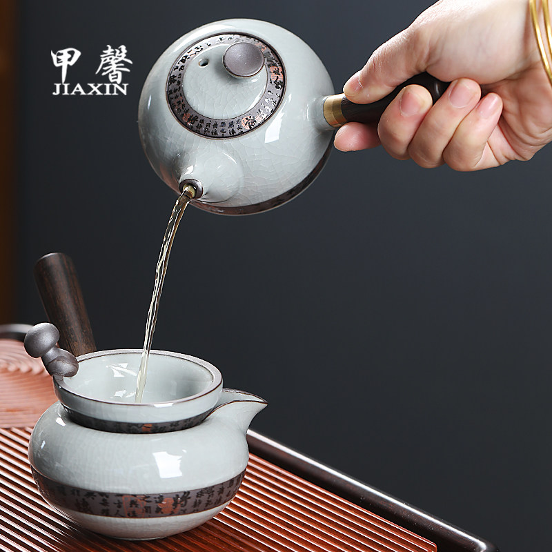 哥窑开片茶具套装办公o室会客泡茶器侧把茶壶家用高档便捷功夫茶,餐饮具,功夫茶具,淘宝优惠券,粉丝福利购,淘宝优惠卷