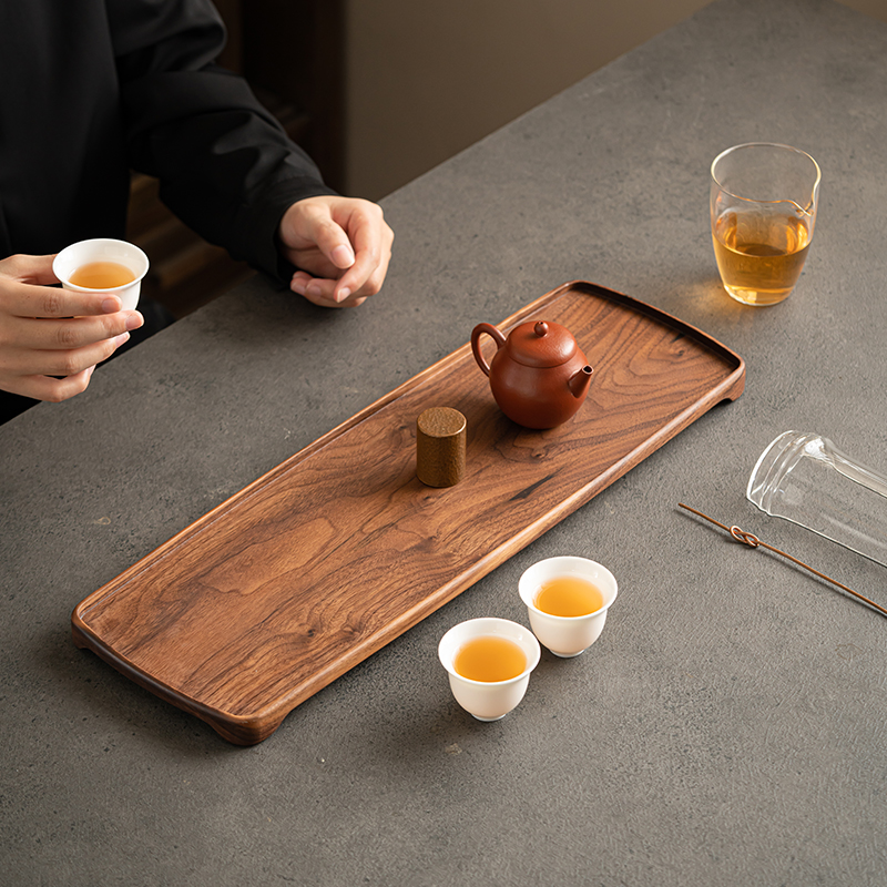胡桃木卧禅茶盘家用小型茶具托盘实木简约小茶海一人干泡盘小茶台
