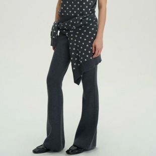 PIECE MIND秋冬针织休闲喇叭长裤