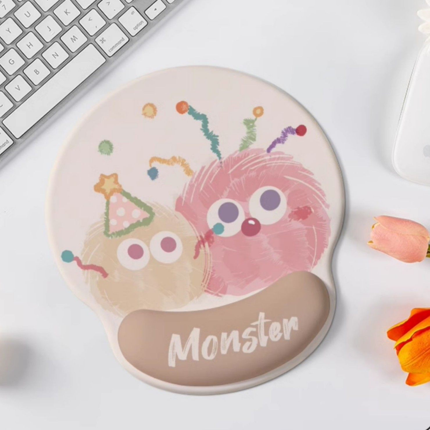 办公卡通鼠标垫护腕可爱卡通手托办公加厚手腕垫游戏键盘滑鼠软垫