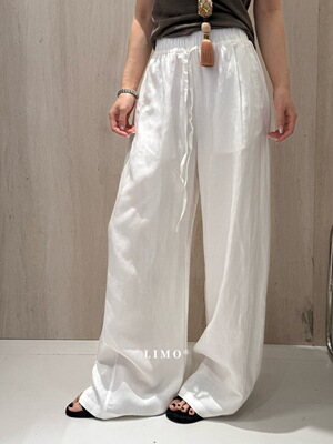 【LIMO】夏上新！极简老钱风莱赛尔亚麻松紧腰阔腿裤休闲裤6020