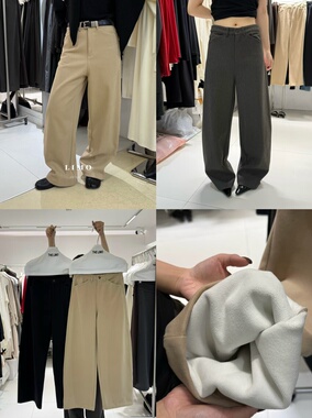 【LIMO】复合超柔绒加厚版韩系百搭保暖斜口袋休闲百搭牛仔裤5935