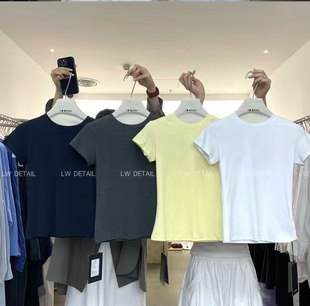 简约百搭纯色显瘦圆领正肩短袖 韩版 T恤 新款