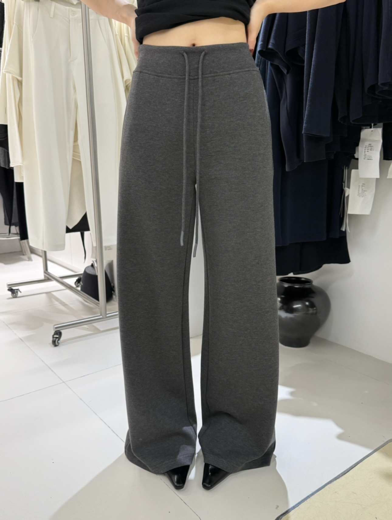 【LIMO】早秋爆款升级后翻盖松紧腰直筒休闲裤休闲垂感卫裤5890