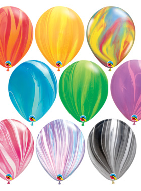 美国进口Qualatex11寸先锋彩绘气球 进口玛瑙气球 大理石纹气球