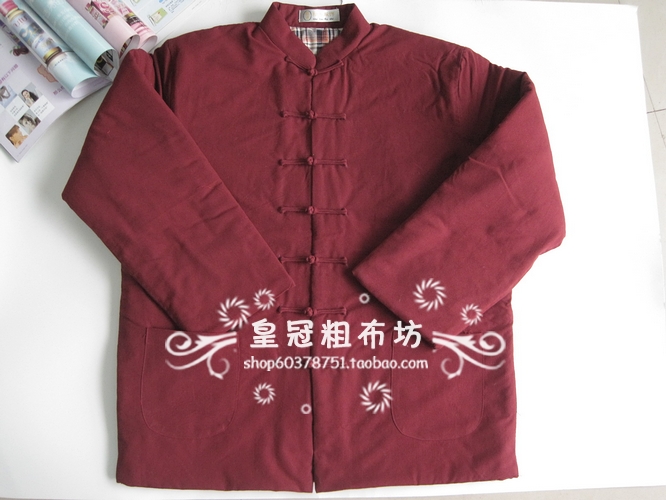 秋冬款中式唐装棉袄男长袖棉服男士纯棉老粗布唐装传统