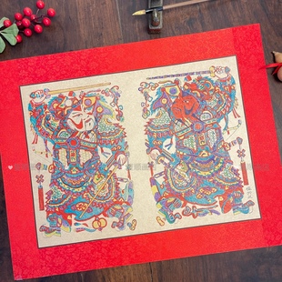 2026马年木板年画门神财神摇钱树灶王爷老式怀旧古朴传统墙贴挂画