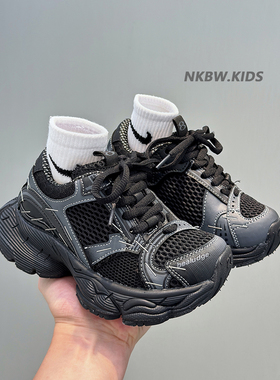 儿童运动鞋2025秋季新款订书机男童老爹鞋网面透气女童轻便跑步鞋