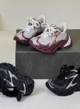 儿童2026春季新款男童透气轻便防滑耐磨运动鞋女童休闲时尚老爹鞋