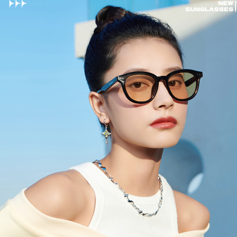 海俪恩2024年新款彩色防晒墨镜女防紫外线显瘦太阳眼镜男款N8202
