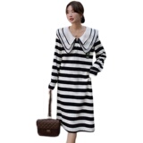 娃娃领条纹连衣裙287-F2238-P115-K168，女装连衣裙，浙宝287