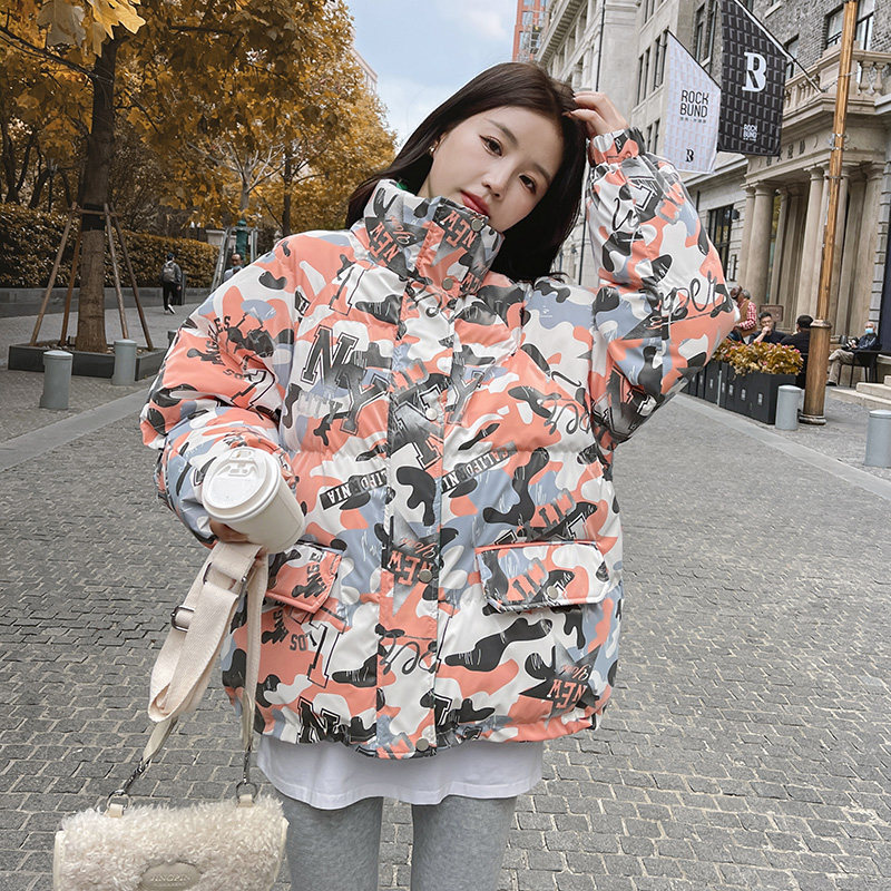 冬季新款印花拼色中长款面包服287-F2260-P150-K228,女装棉衣/棉服,浙宝287